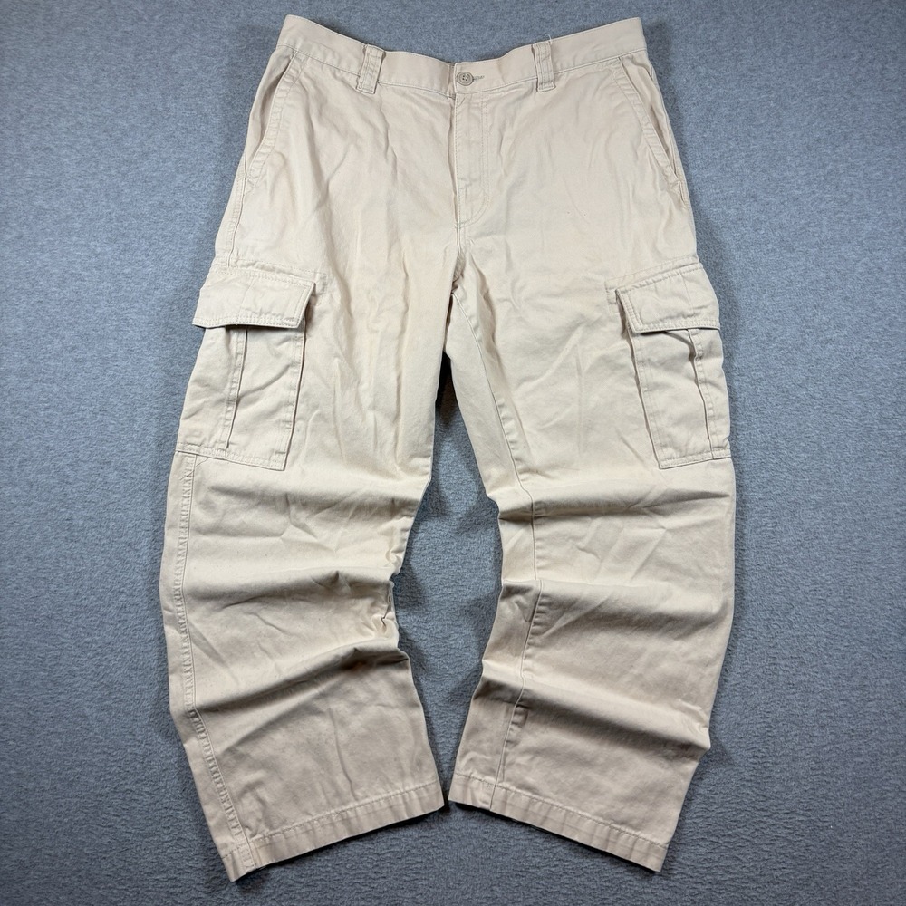 Old Navy Cargo Pants Men 36x32 Tan Khaki Baggy Loose Utility Y2K Utility Skater